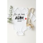Unisex Bebek Beyaz Ablam Sever Uzun Kol Çıtçıtlı Bebek Body, 6 Ay