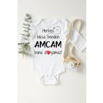 Unisex Bebek Beyaz Amcam Bana Doyamaz Çıtçıtlı Body 1232eab, 1 Yaş