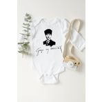Unisex Bebek Beyaz Atatürk Gazi Mustafa Kemal Çıtçıtlı Body 1232lbbzN, 3 Yaş