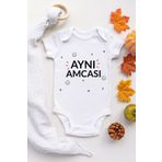 Unisex Bebek Beyaz Aynı Amcası Desenli Kısa Kol Body, 9 Ay