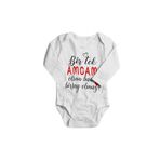 Unisex Bebek Beyaz Bir Tek Amcam Olsun Bana Bişey Olmaz Baskılı Zıbın 1500-LMN, 12 Ay