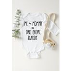 Unisex Bebek Beyaz Broke Daddy Kısa Kol Çıtçıtlı Body 5522erN, Yeni Doğan