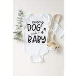 Unisex Bebek Beyaz Every Dog Needs A Baby Çıtçıtlı Body 1232abb, 2-4 Yaş