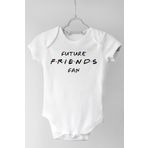 Unisex Bebek Beyaz Future Friends Fan Baskılı Kısa Kollu Çıtçıtlı Body FRIENDS245N, 1 Yaş