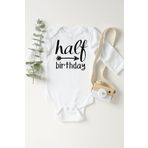 Unisex Bebek Beyaz Half Birthday Çıtçıtlı Body 1232nbbN, 9 Ay