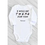 Unisex Bebek Beyaz I Will Be There For You Uzun Kollu Çıtçıtlı Body 5522gN, 3 Ay