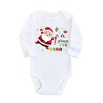Unisex Bebek Beyaz Ilk Yılbaşım Uzun Kol Çıtçıtlı Body, Yeni Doğan