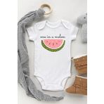 Unisex Bebek Beyaz Karpuz Kısa Kollu Çıtçıtlı Body KARPUZ6462N, 3 Yaş