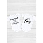 Unisex Bebek Beyaz Mucize İkizler Çıtçıtlı Body Takım 2'li, 6 Ay