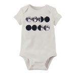 Unisex Bebek Beyaz Organik Baskılı Pamuklu Body LMN1172BN, 6 Ay