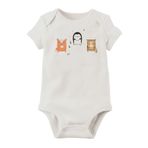 Unisex Bebek Beyaz Organik Baskılı Pamuklu Body LMN1172M, 2-4 Yaş