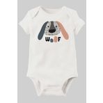 Unisex Bebek Beyaz Organik Baskılı Pamuklu Body LMN575C, 9 Ay