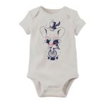 Unisex Bebek Beyaz Organik Baskılı Pamuklu Body LMN575GN, 3 Yaş