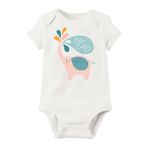 Unisex Bebek Beyaz Organik Baskılı Pamuklu Body LMN575R, 2-4 Yaş