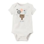 Unisex Bebek Beyaz Organik Baskılı Pamuklu Body LMN75581B, 6 Ay