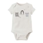 Unisex Bebek Beyaz Organik Baskılı Pamuklu Body LMN75581F, 2-4 Yaş
