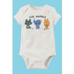 Unisex Bebek Beyaz Organik Baskılı Pamuklu Body LMN75581J, 9 Ay