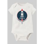 Unisex Bebek Beyaz Organik Baskılı Pamuklu Body LMN88743D, 9 Ay