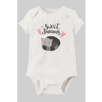 Unisex Bebek Beyaz Organik Baskılı Pamuklu Body LMN88743N, 1 Yaş