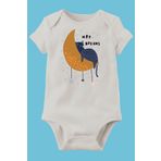 Unisex Bebek Beyaz Organik Baskılı Pamuklu Body LMN88743SN, Yeni Doğan