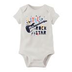 Unisex Bebek Beyaz Organik Baskılı Pamuklu Body LMN954433HN, Yeni Doğan