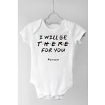 Unisex Bebek Beyaz Pamuklu I Will Be There For You Kısa Kollu Çıtçıtlı Body FRIENDS11N, Yeni Doğan