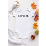 Unisex Bebek Beyaz Perfect Kısa Kollu Çıtçıtlı Body, 1 Yaş