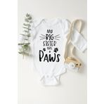 Unisex Bebek Beyaz Sister Paws Çıtçıtlı Body, 3 Ay