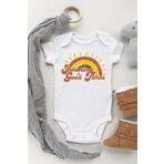 Unisex Bebek Beyaz Sunshine Kısa Kol Çıtçıtlı Body, 9 Ay