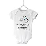 Unisex Bebek Beyaz Tuzlayalım Da Kokma Kısa Kollu Pamuklu Çıtçıtlı Body tuzlama542, 9 Ay