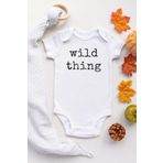 Unisex Bebek Beyaz Wild Thing Kısa Kollu Çıtçıtlı Pamuklu Body WİLD2548, 1 Yaş