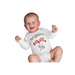 Unisex Bebek Beyaz Yengesinin Minik Aşkı Yazılı Tulumu Zıbın 438-LMN, 12 Ay