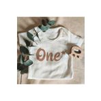 Unisex Bebek Beyaz Yıldızlı One Yazılı Kısa Kol Organik Body ONEYİLDİZLİ52N, 3 Yaş