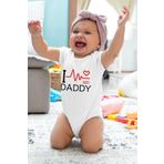 Unisex Bebek I Love Daddy 120 Desenli Kısa Kol Body, 2-4 Yaş