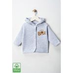 Unisex Bebek Little Bear Baskılı Pamuklu 6-9-12-18 Ay Kapitone Bebek Hırka - 12 - 18 Ay - Gri