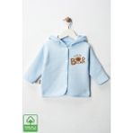 Unisex Bebek Little Bear Baskılı Pamuklu 6-9-12-18 Ay Kapitone Bebek Hırka - 6 - 9 Ay - Mavi