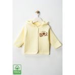 Unisex Bebek Little Bear Baskılı Pamuklu 6-9-12-18 Ay Kapitone Bebek Hırka - Sarı - 12 - 18 Ay