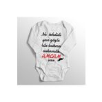 Unisex Bebek Ne Tehdidi Yan Gözle Bile Bakma Arkamda Amcam Var Baskılı Bebek Zıbını 1534-LMN, 3 Ay