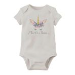 Unisex Bebek Organik Unicorn Baskılı Pamuklu Body, 2 Yaş