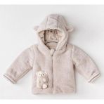 Unisex Bebek Peluş Mont – Yumuşak ve Rahat Kışlık Bebek Montu - Çok Renkli - 1 - 3 Ay