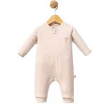 Unisex Bej Balon Nakışlı Fermuarlı Tulum