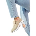 Unisex Bej Günlük Snekears Triko Spor Ayakkabı 32