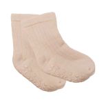 Unisex Bej Love Kaydırmaz Taban Polar Çorap