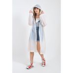 Unisex Beyaz Eva Kumaş Su Rüzgar Geçirmez Yağmurluk