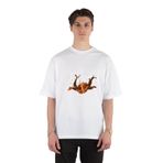 Unisex Beyaz Oversize T-shirt Chocolate Splash Caramel Peanut Dripping Caramel Beyaz XL
