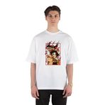 Unisex Beyaz Oversize T-shirt Digimon Digital Monster Beyaz L