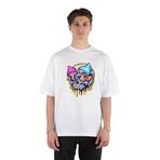 Unisex Beyaz Oversize T-shirt Dripping Mushrooms Zombie Skull Beyaz L