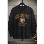 Unisex California Baskılı Bisiklet Yaka Sweatshirt