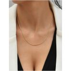 Unisex Çelik Gold Renk 60 cm Ince Italyan Zincir Kolye - ölçü - Gold - Gümüş - standart