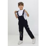 Unisex Çocuk İkili Salopet Takım (Siyah, 3-4 Yaş)